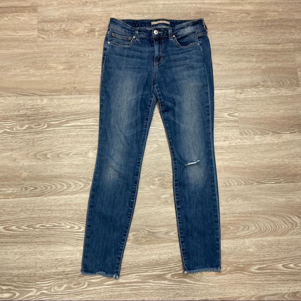 Joe's Skinny Ankle Blanche Raw Hem Jeans 27x28
